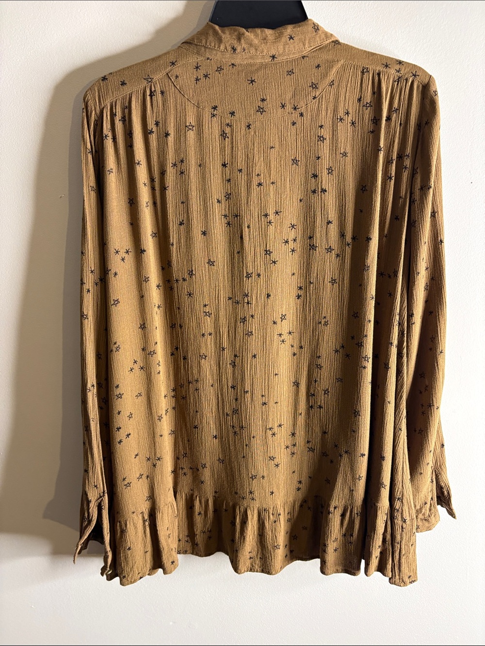 Free People Brown  Star-Print Button Down Shirt - Picture 6 of 6